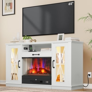 55" Fireplace TV Stand with Drawable Fireplace - Bed Bath & Beyond ...